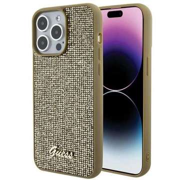 Etui Guess GUHCP15XPMSDGSD für iPhone 15 Pro Max 6,7" złoty/gold hardcase Disco Metal Script