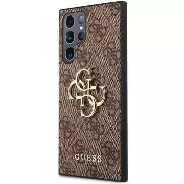 Etui Guess GUHCS23L4GMGBR für Samsung Galaxy S23 Ultra S918 brązowy/brown hardcase 4G Big Metal Logo