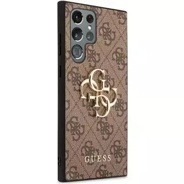 Etui Guess GUHCS23L4GMGBR für Samsung Galaxy S23 Ultra S918 brązowy/brown hardcase 4G Big Metal Logo