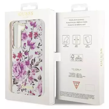 Etui Guess GUHCS23MHCFWST für Samsung Galaxy S23 Plus S916 biały/white Hardcase Flower Collection