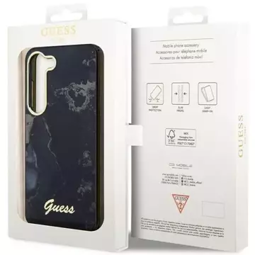 Etui Guess GUHCS23MHTMRSK für Samsung Galaxy S23 Plus S916 Czarny/Black Hardcase Golden Marble Collection