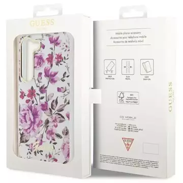 Etui Guess GUHCS23SHCFWST für Samsung Galaxy S23 S911 biały/white Hardcase Flower Collection