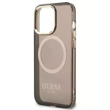 Etui Guess GUHMP13XHTCMK für iPhone 13 Pro Max 6,7" Hartschale Gold Outline Translucent MagSafe