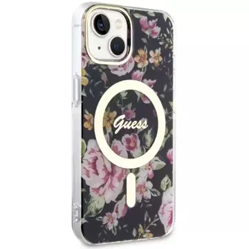 Etui Guess GUHMP14MHCFWSK für iPhone 14 Plus 6,7" Hardcase Flower MagSafe