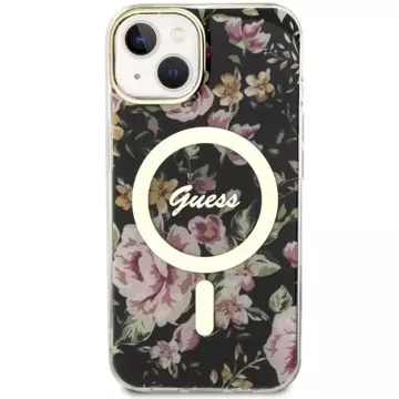 Etui Guess GUHMP14MHCFWSK für iPhone 14 Plus 6,7" Hardcase Flower MagSafe