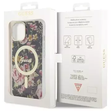 Etui Guess GUHMP14MHCFWSK für iPhone 14 Plus 6,7" Hardcase Flower MagSafe