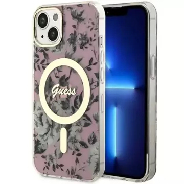 Etui Guess GUHMP14MHCFWSP für iPhone 14 Plus 6,7" Hardcase Flower MagSafe