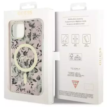 Etui Guess GUHMP14MHCFWSP für iPhone 14 Plus 6,7" Hardcase Flower MagSafe