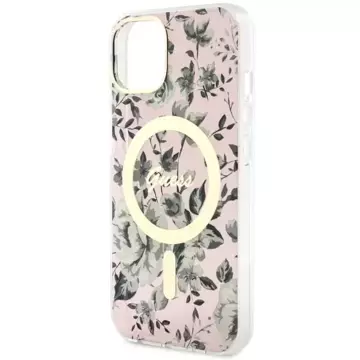 Etui Guess GUHMP14MHCFWSP für iPhone 14 Plus 6,7" Hardcase Flower MagSafe