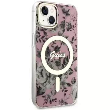 Etui Guess GUHMP14MHCFWSP für iPhone 14 Plus 6,7" Hardcase Flower MagSafe