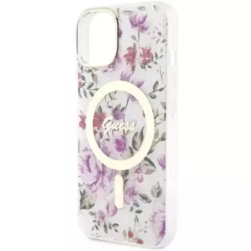 Etui Guess GUHMP14MHCFWST für iPhone 14 Plus 6,7" Hardcase Flower MagSafe