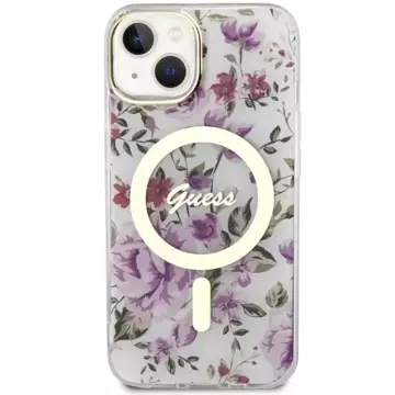 Etui Guess GUHMP14MHCFWST für iPhone 14 Plus 6,7" Hardcase Flower MagSafe