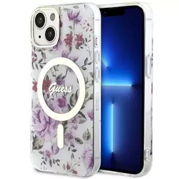 Etui Guess GUHMP14MHCFWST für iPhone 14 Plus 6,7" Hardcase Flower MagSafe