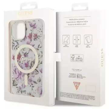 Etui Guess GUHMP14MHCFWST für iPhone 14 Plus 6,7" Hardcase Flower MagSafe