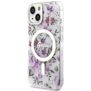 Etui Guess GUHMP14MHCFWST für iPhone 14 Plus 6,7" Hardcase Flower MagSafe