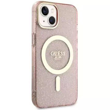 Etui Guess GUHMP14MHCMCGP für iPhone 14 Plus 6,7" Hardcase Glitter Gold MagSafe