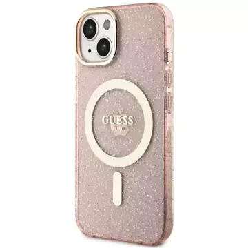 Etui Guess GUHMP14MHCMCGP für iPhone 14 Plus 6,7" Hardcase Glitter Gold MagSafe