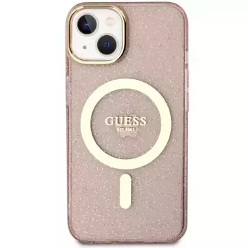 Etui Guess GUHMP14MHCMCGP für iPhone 14 Plus 6,7" Hardcase Glitter Gold MagSafe