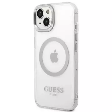 Etui Guess GUHMP14MHTRMS für Apple iPhone 14 Plus 6,7" srebrny/silver Hard Case Metal Outline Magsafe