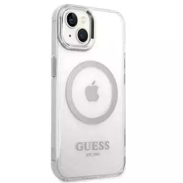 Etui Guess GUHMP14MHTRMS für Apple iPhone 14 Plus 6,7" srebrny/silver Hard Case Metal Outline Magsafe