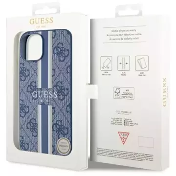 Etui Guess GUHMP14MP4RPSB für iPhone 14 Plus 6,7" Hardcase 4G bedruckte Streifen MagSafe