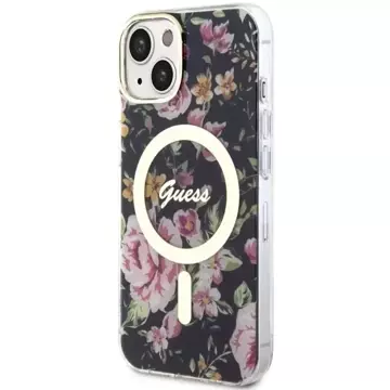 Etui Guess GUHMP14SHCFWSK für iPhone 14 6,1" Hardcase Flower MagSafe