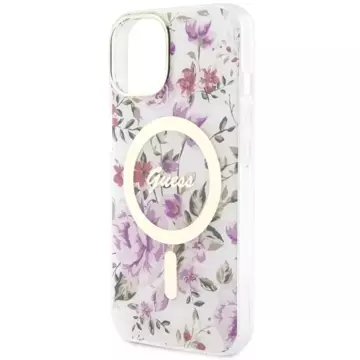 Etui Guess GUHMP14SHCFWST für iPhone 14 6,1" Hardcase Flower MagSafe