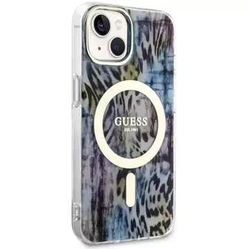 Etui Guess GUHMP14SHLEOPWB für iPhone 14 6,1" Hardcase Leopard MagSafe