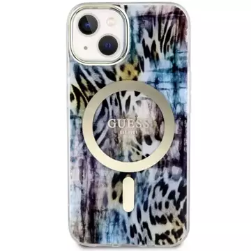 Etui Guess GUHMP14SHLEOPWB für iPhone 14 6,1" Hardcase Leopard MagSafe