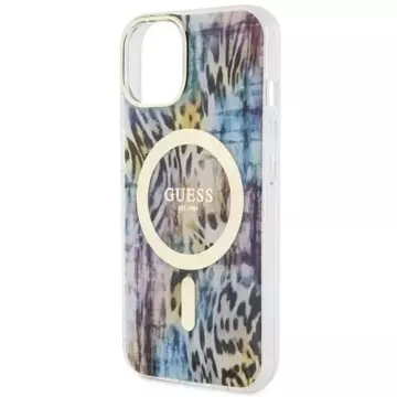 Etui Guess GUHMP14SHLEOPWB für iPhone 14 6,1" Hardcase Leopard MagSafe