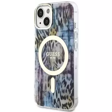 Etui Guess GUHMP14SHLEOPWB für iPhone 14 6,1" Hardcase Leopard MagSafe