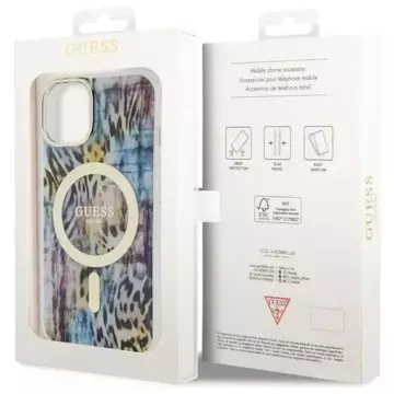 Etui Guess GUHMP14SHLEOPWB für iPhone 14 6,1" Hardcase Leopard MagSafe