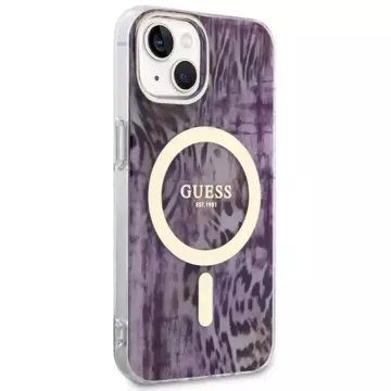 Etui Guess GUHMP14SHLEOPWP für iPhone 14 6,1" Hardcase Leopard MagSafe