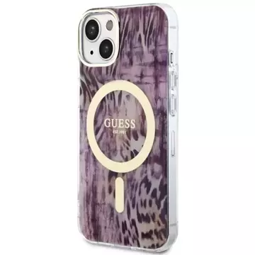 Etui Guess GUHMP14SHLEOPWP für iPhone 14 6,1" Hardcase Leopard MagSafe