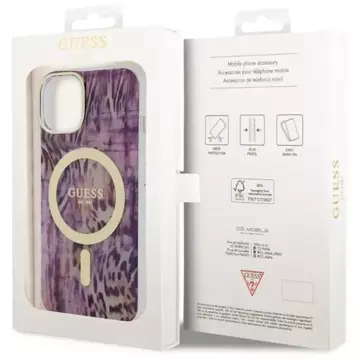 Etui Guess GUHMP14SHLEOPWP für iPhone 14 6,1" Hardcase Leopard MagSafe