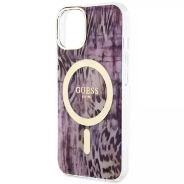 Etui Guess GUHMP14SHLEOPWP für iPhone 14 6,1" Hardcase Leopard MagSafe