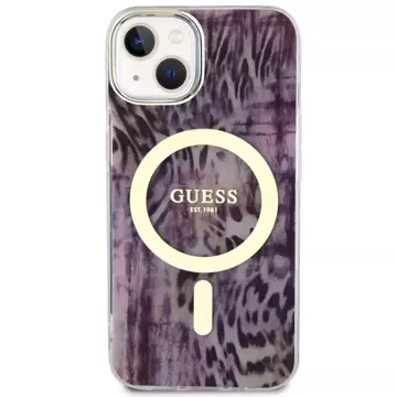 Etui Guess GUHMP14SHLEOPWP für iPhone 14 6,1" Hardcase Leopard MagSafe