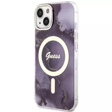 Etui Guess GUHMP14SHTMRSU für iPhone 14 6,1" Hardcase Golden Marble MagSafe