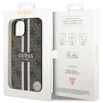 Etui Guess GUHMP14SP4RPSW für iPhone 14 6,1" braun/braun Hardcase 4G bedruckte Streifen MagSafe