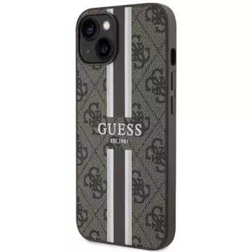 Etui Guess GUHMP14SP4RPSW für iPhone 14 6,1" braun/braun Hardcase 4G bedruckte Streifen MagSafe