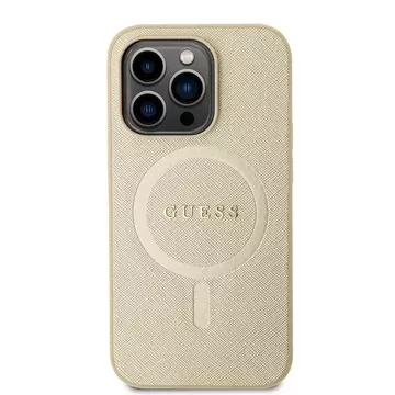 Etui Guess GUHMP15LPSAHMCB für iPhone 15 Pro 6,1" złoty/gold hardcase Saffiano MagSafe