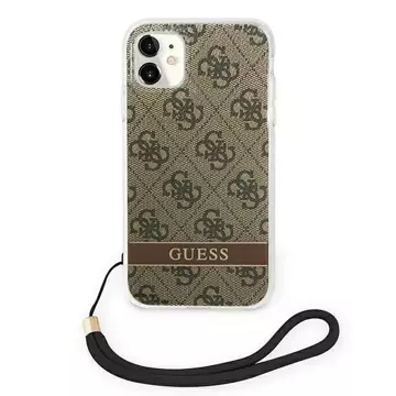 Etui Guess GUOHCN61H4STW für Apple iPhone 11 6,1" brązowy/brown hardcase 4G Print Strap