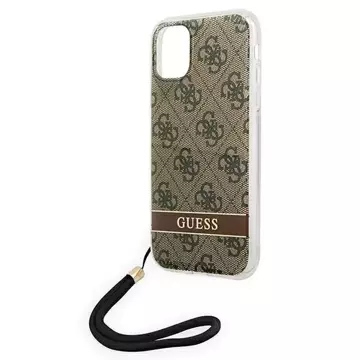 Etui Guess GUOHCN61H4STW für Apple iPhone 11 6,1" brązowy/brown hardcase 4G Print Strap