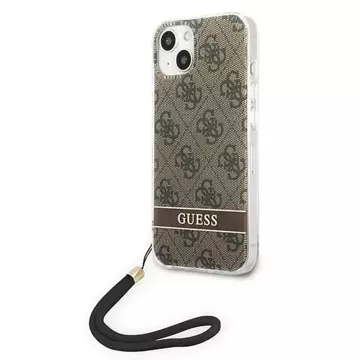 Etui Guess GUOHCP14MH4STW für Apple iPhone 14 Plus 6,7" brązowy/brown hardcase 4G Print Strap