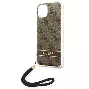 Etui Guess GUOHCP14MH4STW für Apple iPhone 14 Plus 6,7" brązowy/brown hardcase 4G Print Strap