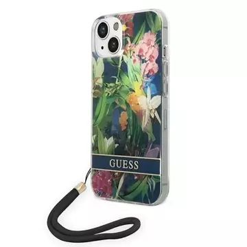 Etui Guess GUOHCP14MHFLSB für Apple iPhone 14 Plus 6,7" Niebieski/Blue Hardcase Flower Strap