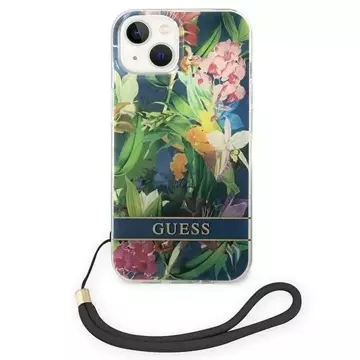 Etui Guess GUOHCP14MHFLSB für Apple iPhone 14 Plus 6,7" Niebieski/Blue Hardcase Flower Strap