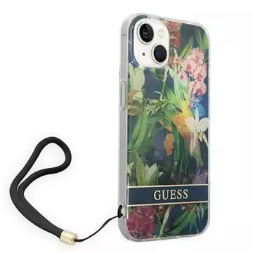 Etui Guess GUOHCP14MHFLSB für Apple iPhone 14 Plus 6,7" Niebieski/Blue Hardcase Flower Strap