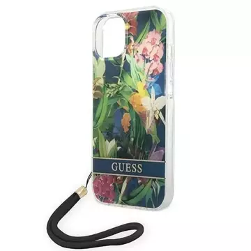 Etui Guess GUOHCP14MHFLSB für Apple iPhone 14 Plus 6,7" Niebieski/Blue Hardcase Flower Strap