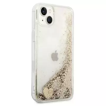 Etui Guess GUOHCP14SGLHFLGO für Apple iPhone 14 6,1" złoty/gold Hardcase Glitter Charms